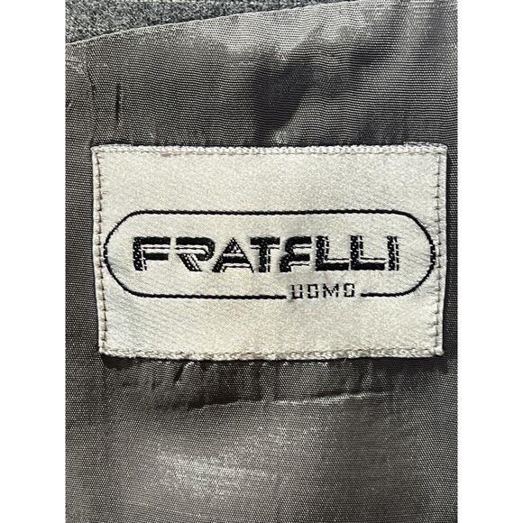 Fratelli Uomo 42L Flannel Gray Cobalt Pinstripe Blazer Sport Coat Suit Jacket - Picture 13 of 14